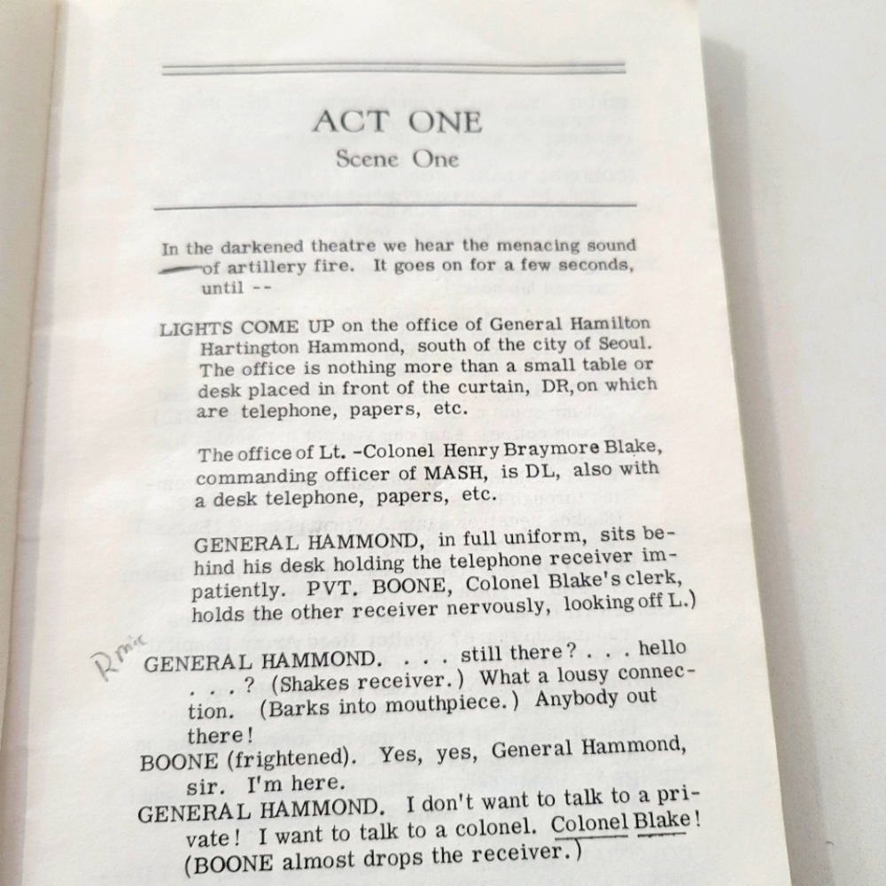 Play Script/M*A*S*H by Tim Kelly 1973 - Picture 6 of 7